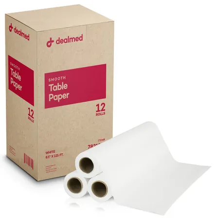 Table Paper Smooth 8.5" x 125' White, 12/Case